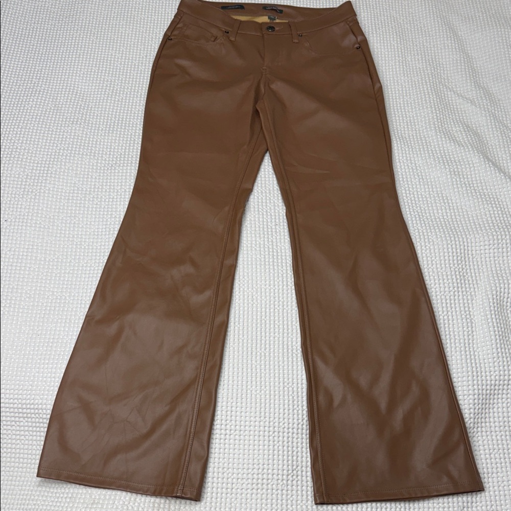 Wild Fable Brown Faux Leather Low-Rise Flare Bottom Pants - Size 2